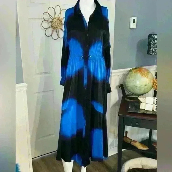Topshop curve, maxi, US12, long sleeve French cuff, ombré/butterfly pattern - Picture 1 of 8